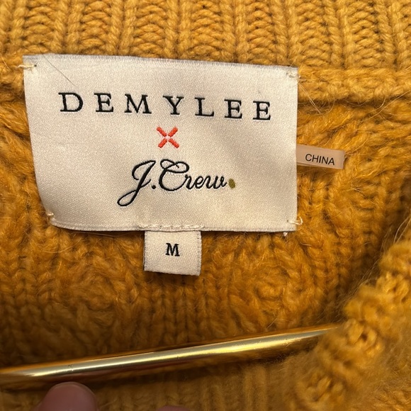 DEMYLEE X JCREW Like New Mohair Wool balloon sleeve cable knit sweater XS ! - Picture 4 of 5